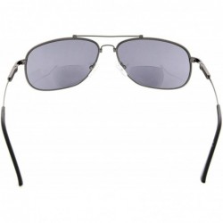 Wayfarer Memory Bifocal Sunglasses Flexible SUNSHINE READERS For Men And Women - Gunmetal-grey-lens - CF18N6KDIYS $14.69