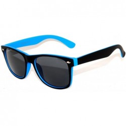 Wayfarer New Fashion Vintage Two - Tone colored frame Smoke Lens Sunglasses Retro 80's - Blue - C311PFZEPDZ $18.45