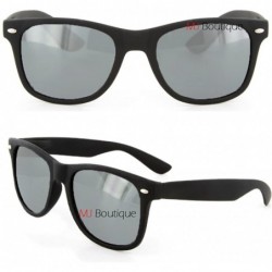 Wayfarer Rubberized Retro Horned Rim Sunglasses Mirror Lens - CS11ECFCRST $17.97