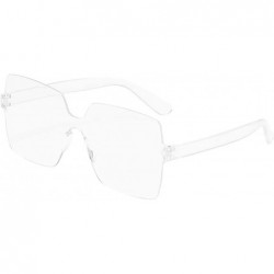 Oversized Oversized Square Candy Colors Glasses Rimless Frame Unisex Sunglasses - Q - CO195NH0483 $9.14