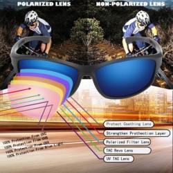 Rimless Polarized Sports Sunglasses For Men Women Cycling Driving Sun Glasses TR90 Frame - Black-blue Lens - CL18GSKHXX9 $19.30