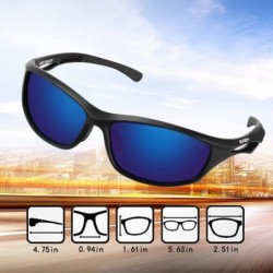 Rimless Polarized Sports Sunglasses For Men Women Cycling Driving Sun Glasses TR90 Frame - Black-blue Lens - CL18GSKHXX9 $19.30