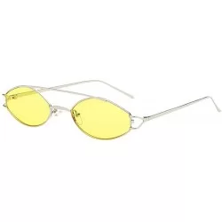 Square Sunglasses Goggles Glasses Polarized Eyewear Women - Yellow - CR18QQRNL9Z $19.52