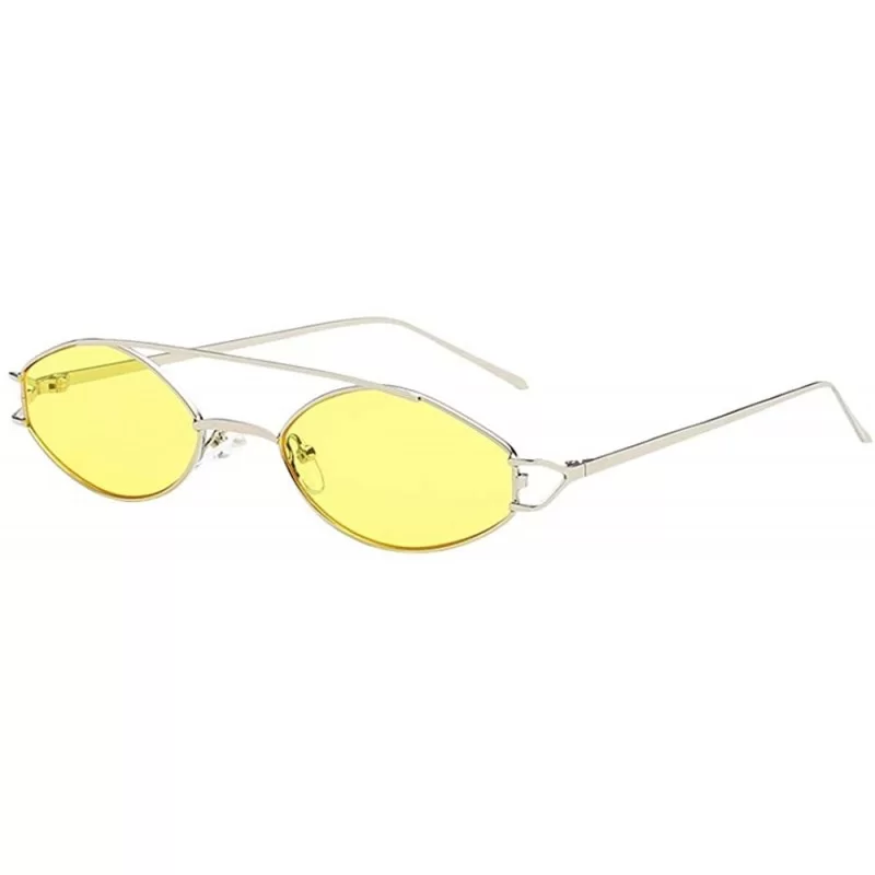 Square Sunglasses Goggles Glasses Polarized Eyewear Women - Yellow - CR18QQRNL9Z $8.99