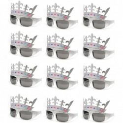 Goggle 12 Pack Kyra Fancy Bling Diamond Chrome Crown Shaped Sunglasses - Silver Glitter - CP119B2C891 $26.18