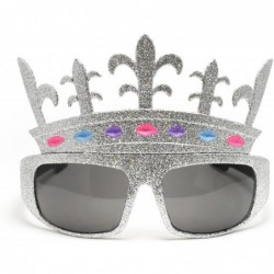 Goggle 12 Pack Kyra Fancy Bling Diamond Chrome Crown Shaped Sunglasses - Silver Glitter - CP119B2C891 $26.18