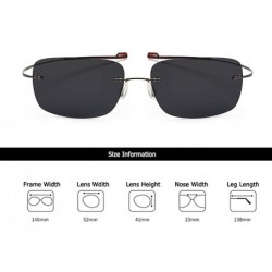 Square Ultralight Rimless Sunglasses-Fashion Square Shade Glasses-Flexible Eyewear - F - CJ190O6K2ZS $30.18