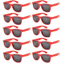 Wayfarer Retro Vintage Sunglasses Smoke Lens 10 Pack in Multiple Colors OWL. - Red_10_pairs - CA126ZF7KJT $38.49