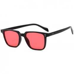 Square Luxury Aviation Square Sunglasses Men Brand Designer Sunglass Vintage Sun Glasses Women Sunglases - Black Red - CW197A...
