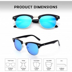 Wayfarer Classic Horn Rimmed Semi Rimless Polarized Sunglasses for Men Women GQO6 - 1 Black-blue - CU17Z4TKCKC $9.12