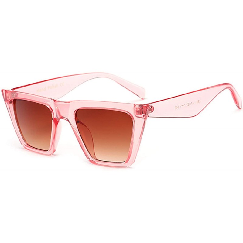 Oversized Vintage Small Sunglasses Retro Cateye Sunglasses for Women Men Square Frame - C718R0L4NZT $16.10