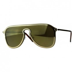 Aviator Designer Style Sunglasses Unisex Retro Keyhole Aviators Mirror Lens - Gold (Gold Mirror) - CI18E7ZLL27 $21.26