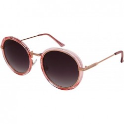 Round Fashion Designer Trendy Round Circle Sunglasses for Women Flat Gradient Lens UV Protection - CG18YTHC4O6 $21.83