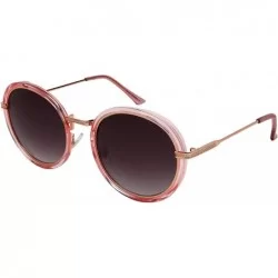 Round Fashion Designer Trendy Round Circle Sunglasses for Women Flat Gradient Lens UV Protection - CG18YTHC4O6 $21.26