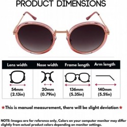 Round Fashion Designer Trendy Round Circle Sunglasses for Women Flat Gradient Lens UV Protection - CG18YTHC4O6 $13.89