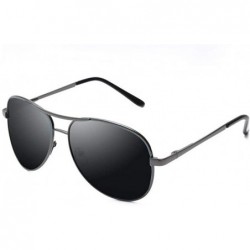 Sport Retro Men Sunglasses Lightweight Polarized Sunglasses UV400 Protection Outdoor Sports Driving - Gun Color Frame - CJ199...