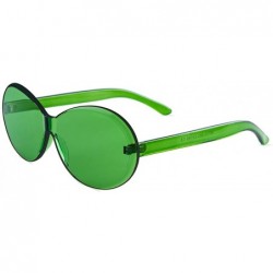 Oval New One Piece Lens oval Sunglasses 2019 New Women Candy Color Party sungalsses UV400 - Green - C618MG7X5KD $15.94