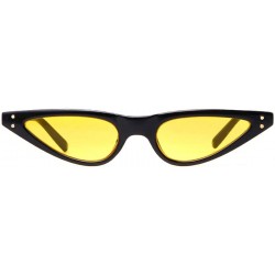 Cat Eye Vintage Retro Cat Eye Sunglasses for Women Small Designer Shade UV400 Glasses - Yellow - CB18D37200G $8.47