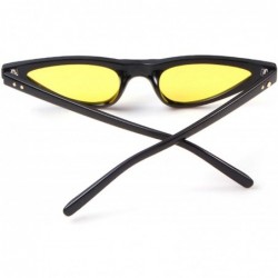 Cat Eye Vintage Retro Cat Eye Sunglasses for Women Small Designer Shade UV400 Glasses - Yellow - CB18D37200G $8.47