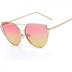 Cat Eye Sunglasses Designer Mirror Vintage Reflective - C5 - C5199GZN96H $31.34