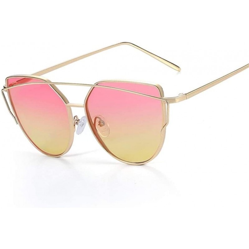 Cat Eye Sunglasses Designer Mirror Vintage Reflective - C5 - C5199GZN96H $19.54