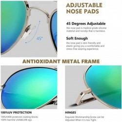 Sport Sunglasses for Mens Womens Mirrored Sun Glasses Shades with Uv400 - Silver frame/Green-Blue mirror lens - C211VRID6GL $...