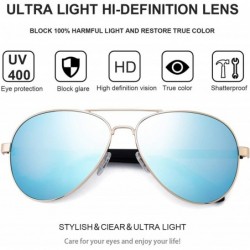Aviator Pilot Sunglasses for Men Women UV 400 Protection Classic Style Driving Outdoor Activity glasses - Blue - CB18W0MHCG9 ...