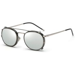 Round punk Men Myopia sunglasses Clip Polarized Myopia Driving Glasses Clip On Dual Purpose Driving mirror goggles - CC18M8IH...