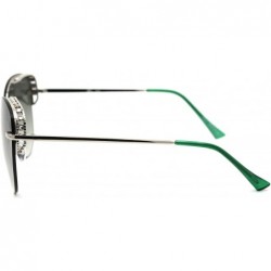 Rimless Womens Rhinestone Edge Jewel Rimless Cat Eye Sunglasses - Silver Green - C318XSO8NAL $14.30