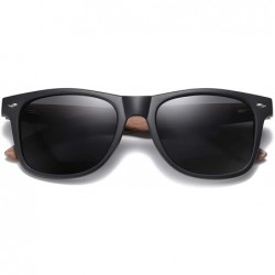 Oval Walnut Wooden Polarized Men's Sunglasses Square Frame Sun Glasses Women Oculos De Sol Masculino S7061h - Purple - CH1985...
