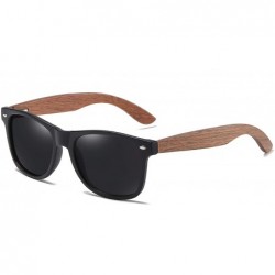 Oval Walnut Wooden Polarized Men's Sunglasses Square Frame Sun Glasses Women Oculos De Sol Masculino S7061h - Purple - CH1985...