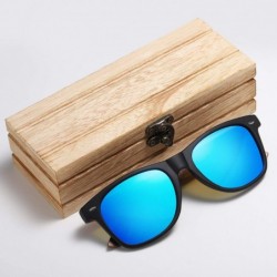 Oval Walnut Wooden Polarized Men's Sunglasses Square Frame Sun Glasses Women Oculos De Sol Masculino S7061h - Purple - CH1985...