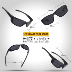 Sport Polarized Sunglasses Superlight Glasses HP5006C5 - C5 Bright Black Frame/Light Flash Grey Lens - C318GMYGEH4 $14.05