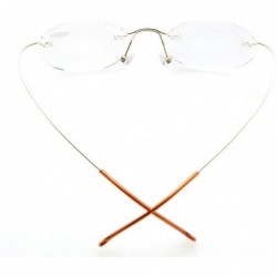 Rimless Titanium Rimless Reading Glasses Readers Men Women - CT1282LIY2B $16.24