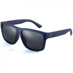 Goggle Retro Polarized Sunglasses Men Driving Shades Vintage Square Sun Glasses Eyeglasses - C04 Blue - CW194OUS5SQ $20.75