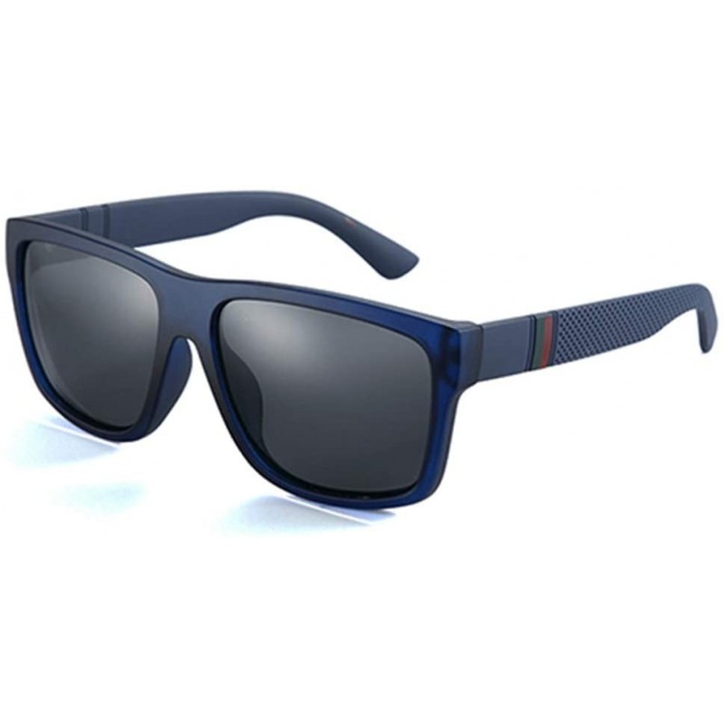 Goggle Retro Polarized Sunglasses Men Driving Shades Vintage Square Sun Glasses Eyeglasses - C04 Blue - CW194OUS5SQ $20.75