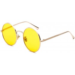 Oversized Men's Sunglasses Fashion Round Eyeglasses Metal Frame Women Driving Sun Glasses UV400 Protection Eyewear - C618X796...