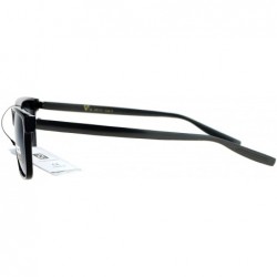 Rectangular Luxury Metal Arm Narrow Rectangular Mens Sunglasses - All Black - CM12IVI5DOR $10.64