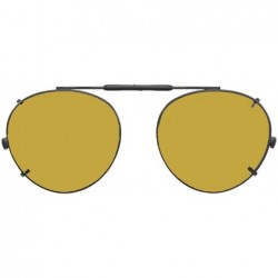 Round Visionaries Polarized Clip on Sunglasses - Round - Gun Frame - 47 x 42 Eye - CD12N1NXM30 $31.95