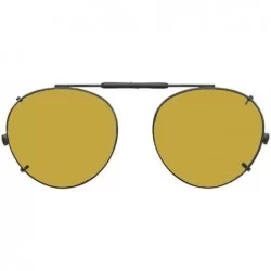 Round Visionaries Polarized Clip on Sunglasses - Round - Gun Frame - 47 x 42 Eye - CD12N1NXM30 $66.63