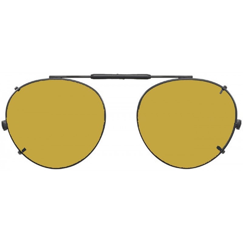 Round Visionaries Polarized Clip on Sunglasses - Round - Gun Frame - 47 x 42 Eye - CD12N1NXM30 $31.95