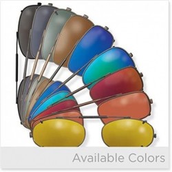 Round Visionaries Polarized Clip on Sunglasses - Round - Gun Frame - 47 x 42 Eye - CD12N1NXM30 $31.95