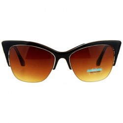 Cat Eye High Point Half Rim Gothic Cat Eye Womens Sunglasses - Brown - CY12I79OSEL $9.72