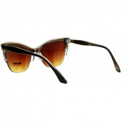 Cat Eye High Point Half Rim Gothic Cat Eye Womens Sunglasses - Brown - CY12I79OSEL $9.72