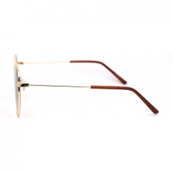 Rectangular Classic 90s Squared Rectangular Wire Rim Dad Sunglasses - Gold Brown - CF18Y5YAEDI $11.90