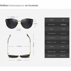 Rimless Fashion polarized Sunglasses for Women Mirrored Cat Eye Sunglasses with Rimless Design A382 - Black - CI18K59LZEW $14.31