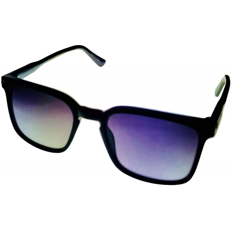 Rectangular Mens Sunglasses Plastic Rectangle Solid Black PE79 2 - CZ18CWSQ05H $23.41