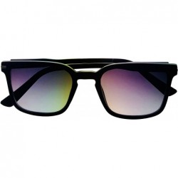 Rectangular Mens Sunglasses Plastic Rectangle Solid Black PE79 2 - CZ18CWSQ05H $23.41