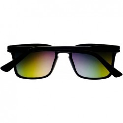 Rectangular Mens Sunglasses Plastic Rectangle Solid Black PE79 2 - CZ18CWSQ05H $23.41