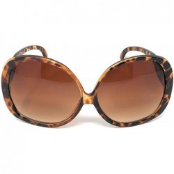 Butterfly Oversized XL Womens Sunglasses - Round Tortoise Brown- Gradient - CB18KKKZOGS $10.69